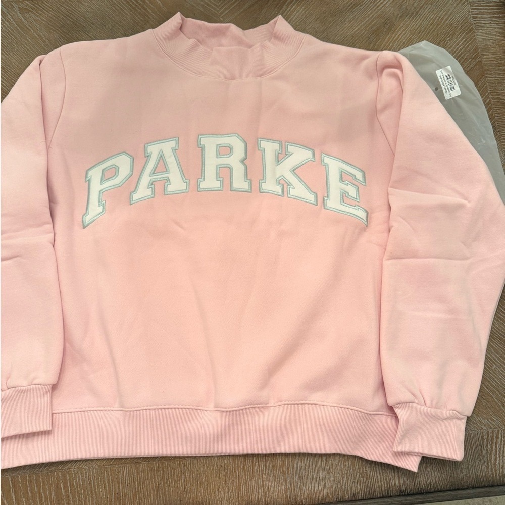 Parker Pink 'PARKE' Logo Crewneck Sweatshirt